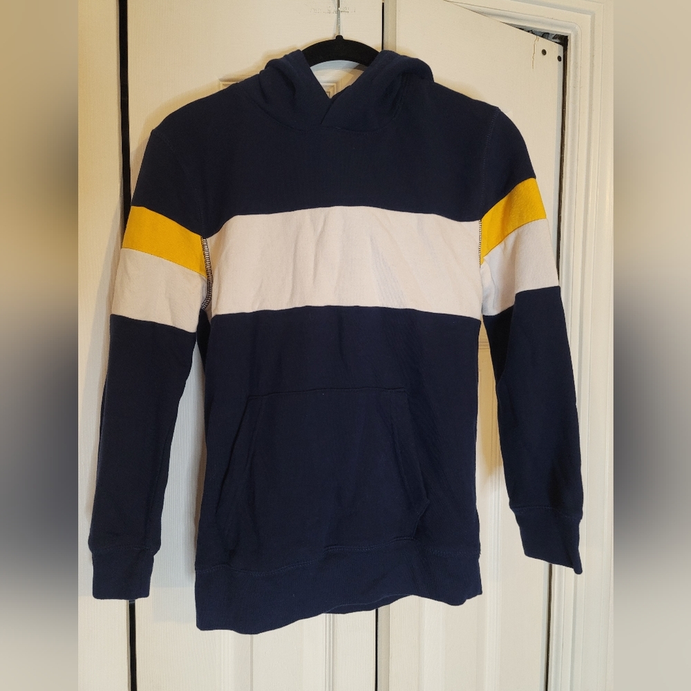 Arizona Jean Co. Navy, yellow, and white hoodie kids boys girls sz Medium 10/12